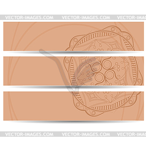 Set of horizontal banners hand drawing. - vector clip art