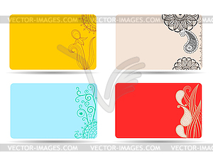 A set of cards with ornaments. - vector image