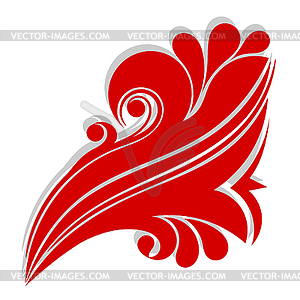 Red abstract flower. - vector clipart