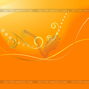 Abstract orange background with swirls. - stock vector clipart