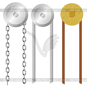 Set of building with ropes and chain - vector image