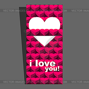 Valentines card of the hearts.  - vector image