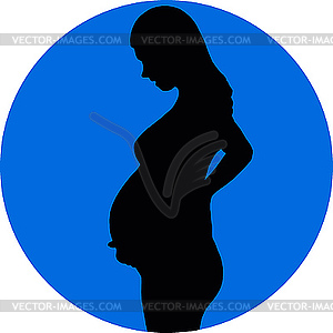 Силуэт беременной женщины - клипарт в векторе