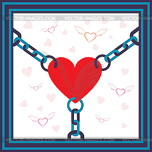 Chained heart - vector image