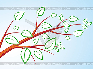 Tree branch with leaves - royalty-free vector clipart