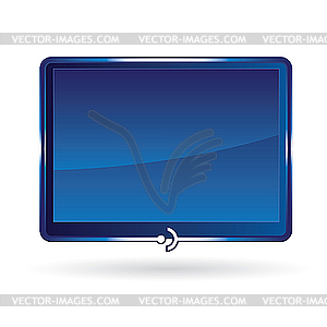 Tablet with abstract connection symbol - vector clipart