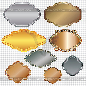 Set of framed labels - vector image