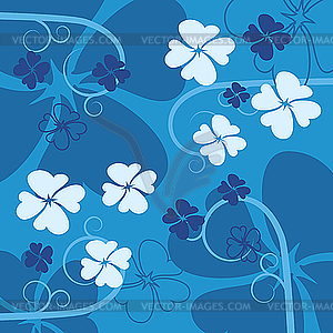 Blue flower background - vector image