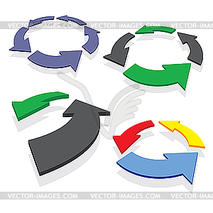 Circled arrows set - vector clipart