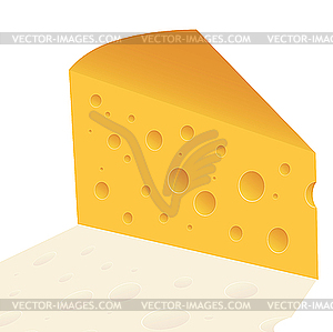 Cheese with holes slice - vector EPS clipart