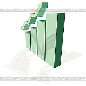 Growing chart and arrow trend - vector image