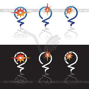 Glowing light bulbs - vector clipart