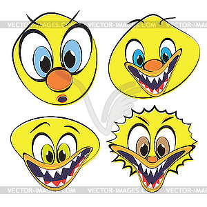 Set of funny and ugly smilies - vector image