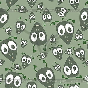 Martian heads seamless background - royalty-free vector image