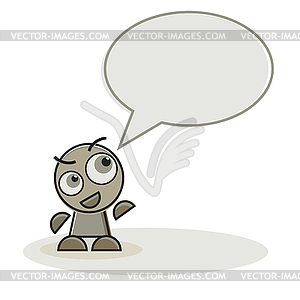 Mascot character and speech bubble - vector clip art