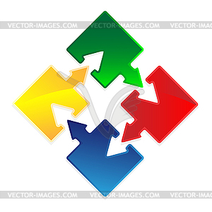 Puzzle arrow - vector image