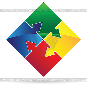 Puzzled arrows - vector clipart