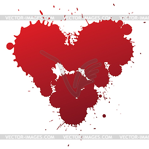 Red splash heart - vector clipart