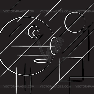 Abstract head lines on black - vector clip art