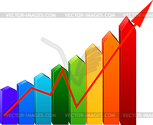 Business Graph with arrow - vector image