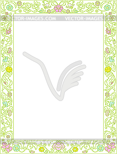 Spring frame with flowers - vector clipart