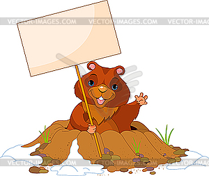 Groundhog Day billboard - vector clip art