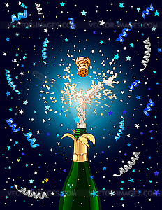 Celebratory background with Champagne - vector clipart