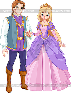 Красивые принц и принцесса - векторный клипарт EPS