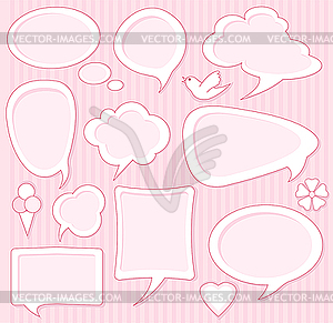 Cute speech bubbles - vector clipart / vector image