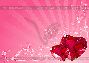 Valentine heart background - vector image