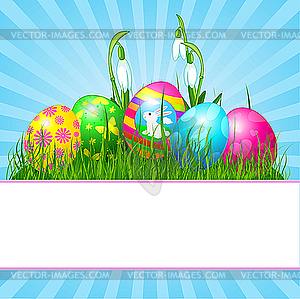 Easter eggs card - vector image