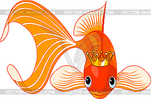 Cartoon Goldfish queen - vector image