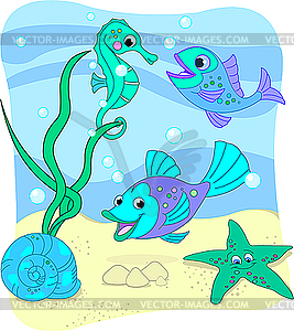 Sea world - vector clip art