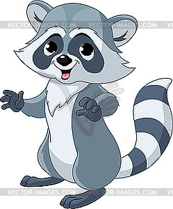 Funny cartoon raccoon - vector clipart
