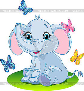 Слоненок - векторное графическое изображение