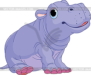 Cartoon baby Hippo boy - vector image