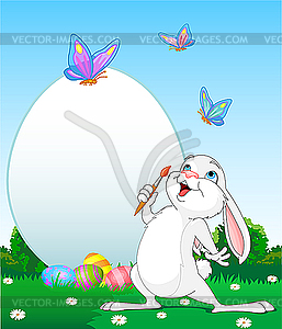 Painter bunny - vector image