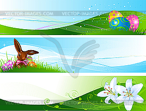 Different Easter banners - vector clipart