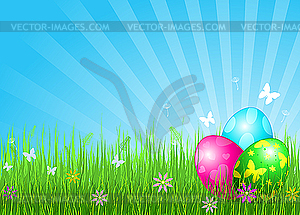 Beautiful Easter eggs background - vector clipart