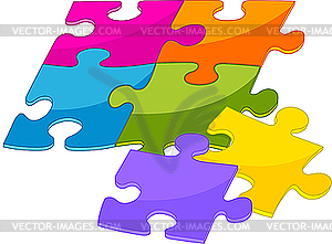 Colorful puzzle pieces - vector image