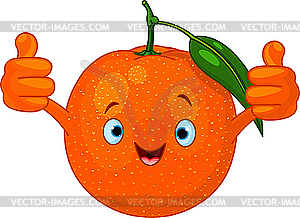 Cheerful Cartoon Orange character - vector clip art