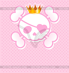 Download Pink Skull with crown - vector clip art