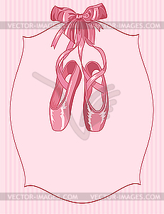 Ballet slippers on stripe background - vector clipart