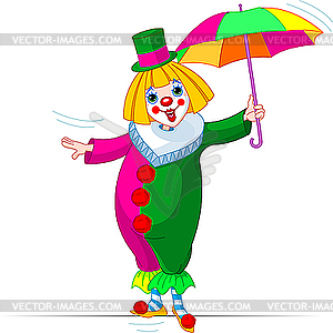 Rope-walker Clown - vector clip art