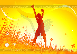 Meadow praise background - vector clipart