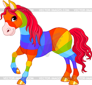 Rainbow Horse - vector clip art