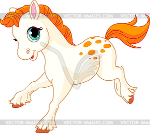 Running baby horse - vector image