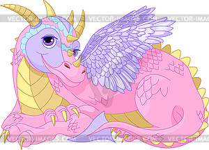 Beautiful lady Dragon - vector image