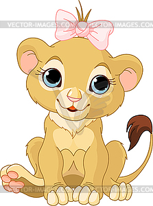 Lion girl cub - vector image