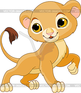 Brave Lion Cub - vector clip art